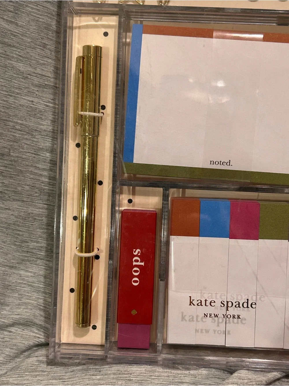 Kate Spade New York Star Spangled Stationery Tackle Box Desk Accessory Set NWTS